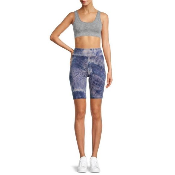 LAST PAIR! NEW super soft fitted blue tie dye biker shorts - Picture 2 of 5